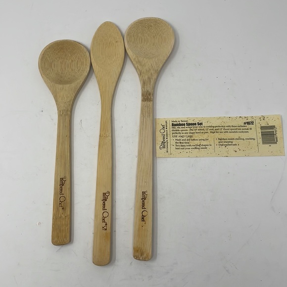 Pampered Chef Kitchen New Pampered Chef Bamboo Spoon Set Poshmark